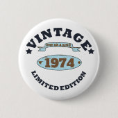Personalisierte fünfzig Vintage 50. Geburtstagsfei Button (Vorderseite)