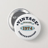 Personalisierte fünfzig Vintage 50. Geburtstagsfei Button (Vorne & Hinten)
