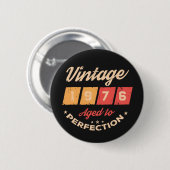 Personalisierte fünfzig Vintage 50. Geburtstagsfei Button (Vorne & Hinten)