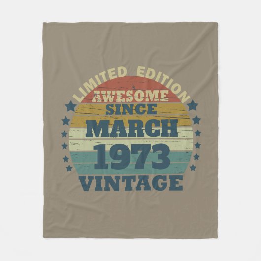 Personalisierte fünfzig Vintage 50. Geburtstagsfei Fleecedecke (Vorderseite)