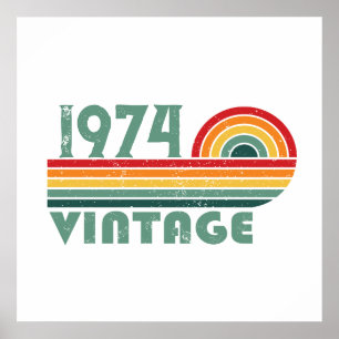 Personalisierte fünfzig Vintage 50. Geburtstagsfei Poster