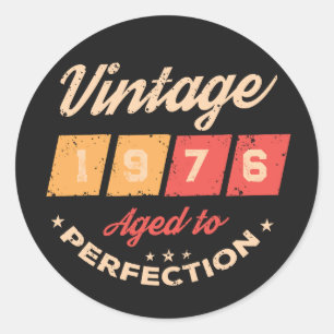Personalisierte fünfzig Vintage 50. Geburtstagsfei Runder Aufkleber