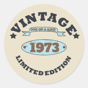 Personalisierte fünfzig Vintage 50. Geburtstagsfei Runder Aufkleber