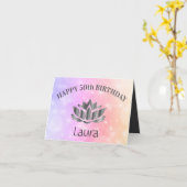 Personalisierte Funkelnd 50. Geburtstagskarte Karte (Gelbe Blume)