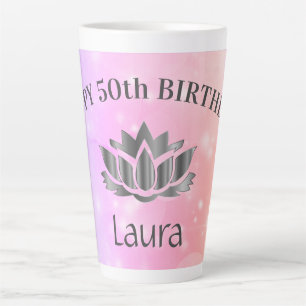 Personalisierte Funkelnd 50. Geburtstagskarte Latt Milchtasse
