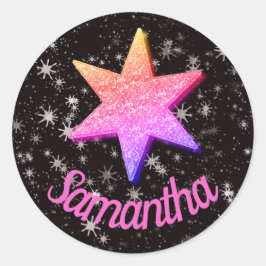 Personalisierte funkelnd Aufkleber/Siegel-Klassikr Runder Aufkleber