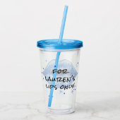 Personalisierte Funkelnd Coole blaue Liebe Lippen  Acryltrinkbecher (Rückseite)