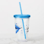 Personalisierte Funkelnd Coole blaue Liebe Lippen  Acryltrinkbecher (Links)