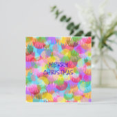 PERSONALISIERTE FUNKELND FARBIGE MERRY CHRISTMAS EINLADUNG (Stehend Vorderseite)