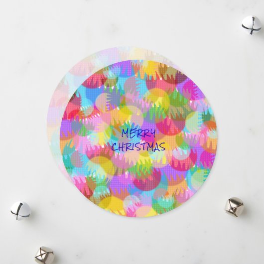 PERSONALISIERTE FUNKELND FARBIGE MERRY CHRISTMAS FEIERTAGSKARTE (Vorderseite/Rückseite Beispiel)