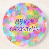 PERSONALISIERTE FUNKELND FARBIGE MERRY CHRISTMAS GETRÄNKEUNTERSETZER (Vorne)