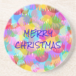 PERSONALISIERTE FUNKELND FARBIGE MERRY CHRISTMAS GETRÄNKEUNTERSETZER