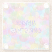 PERSONALISIERTE FUNKELND FARBIGE MERRY CHRISTMAS GLASUNTERSETZER (Rückseite)