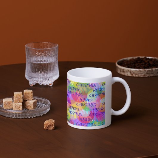 PERSONALISIERTE FUNKELND FARBIGE MERRY CHRISTMAS Jumbo-Tasse