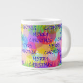 PERSONALISIERTE FUNKELND FARBIGE MERRY CHRISTMAS Jumbo-Tasse (Vorderseite Rechts)