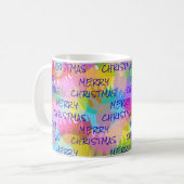 PERSONALISIERTE FUNKELND FARBIGE MERRY CHRISTMAS KAFFEETASSE (Vorderseite Links)