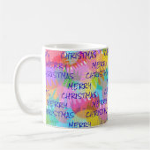 PERSONALISIERTE FUNKELND FARBIGE MERRY CHRISTMAS KAFFEETASSE (Links)