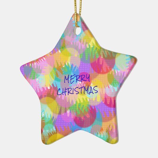 PERSONALISIERTE FUNKELND FARBIGE MERRY CHRISTMAS KERAMIK ORNAMENT (Links)