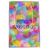 PERSONALISIERTE FUNKELND FARBIGE MERRY CHRISTMAS MITTLERE GESCHENKTÜTE (Vorderseite)