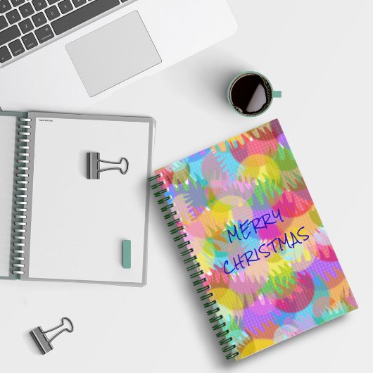 PERSONALISIERTE FUNKELND FARBIGE MERRY CHRISTMAS NOTIZBLOCK