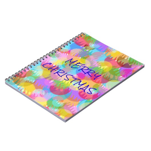 PERSONALISIERTE FUNKELND FARBIGE MERRY CHRISTMAS NOTIZBLOCK (Linke Seite)