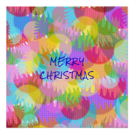 PERSONALISIERTE FUNKELND FARBIGE MERRY CHRISTMAS POSTER