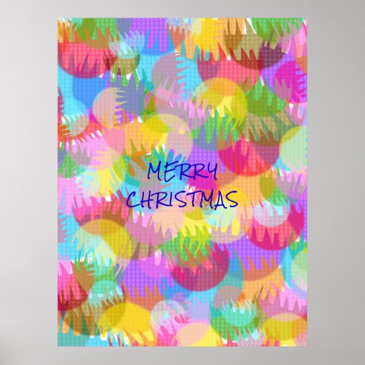 PERSONALISIERTE FUNKELND FARBIGE MERRY CHRISTMAS POSTER (Vorne)
