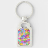 PERSONALISIERTE FUNKELND FARBIGE MERRY CHRISTMAS SCHLÜSSELANHÄNGER (Vorderseite)