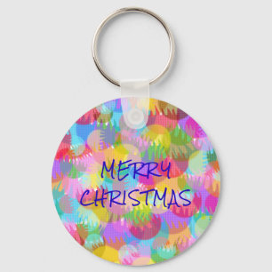 PERSONALISIERTE FUNKELND FARBIGE MERRY CHRISTMAS SCHLÜSSELANHÄNGER