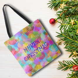 PERSONALISIERTE FUNKELND FARBIGE MERRY CHRISTMAS TASCHE