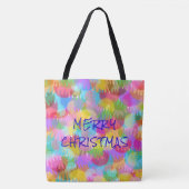 PERSONALISIERTE FUNKELND FARBIGE MERRY CHRISTMAS TASCHE (Vorderseite)