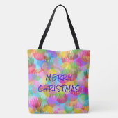 PERSONALISIERTE FUNKELND FARBIGE MERRY CHRISTMAS TASCHE (Rückseite)