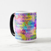PERSONALISIERTE FUNKELND FARBIGE MERRY CHRISTMAS VERWANDLUNGSTASSE (Vorderseite Links)