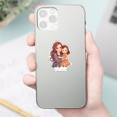 Personalisierte Funkelnd Mutter und Tochter Aufkleber (Telefon)