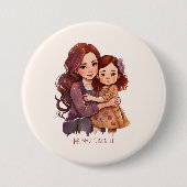 Personalisierte Funkelnd Mutter und Tochter Button (Vorderseite)