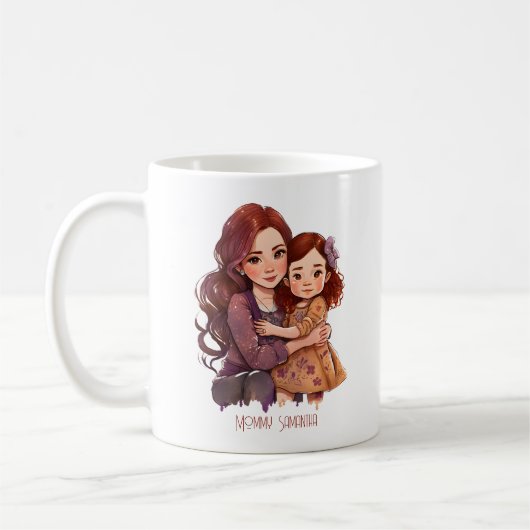 Personalisierte Funkelnd Mutter und Tochter Kaffeetasse (Links)