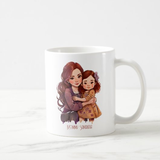 Personalisierte Funkelnd Mutter und Tochter Kaffeetasse (Rechts)