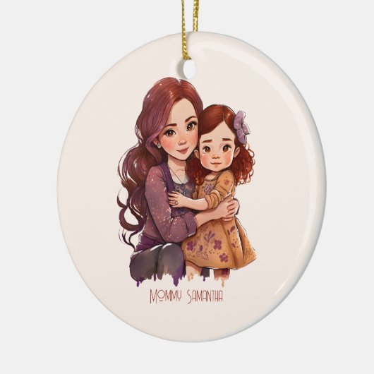 Personalisierte Funkelnd Mutter und Tochter Keramik Ornament (Links)