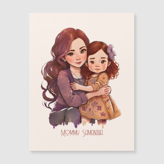 Personalisierte Funkelnd Mutter und Tochter Magnetkarte (Vorderseite)