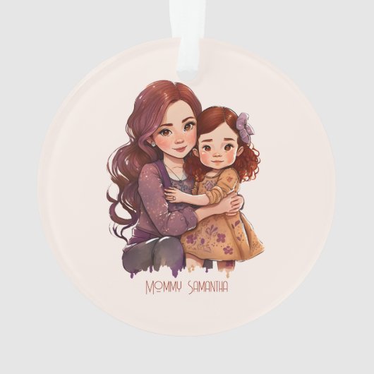 Personalisierte Funkelnd Mutter und Tochter Ornament (Rückseite)