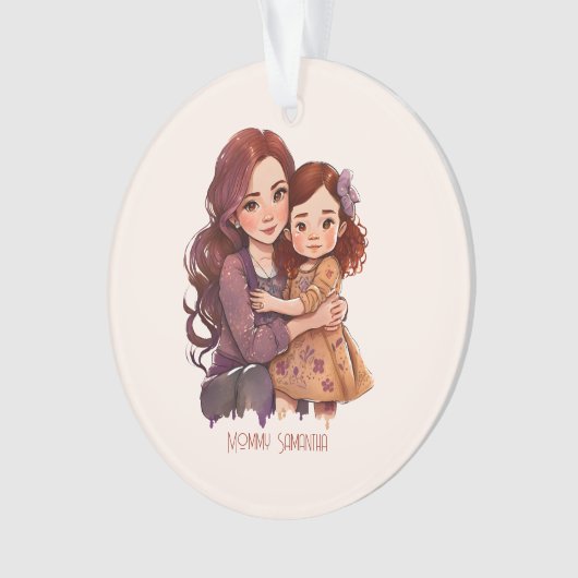 Personalisierte Funkelnd Mutter und Tochter Ornament (Vorderseite)