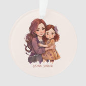 Personalisierte Funkelnd Mutter und Tochter Ornament (Vorderseite)