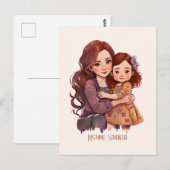 Personalisierte Funkelnd Mutter und Tochter Postkarte (Vorne/Hinten)