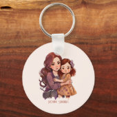 Personalisierte Funkelnd Mutter und Tochter Schlüsselanhänger (Rückseite)