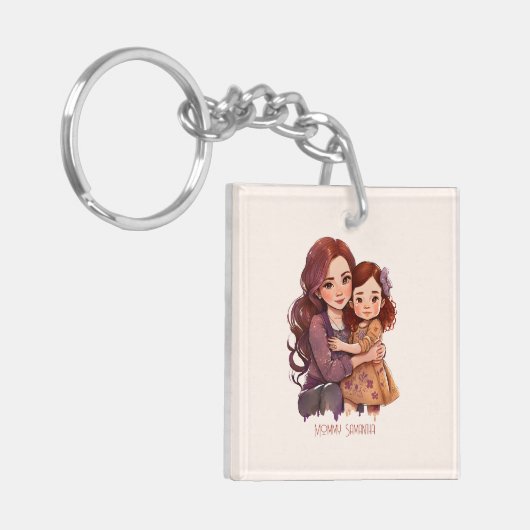 Personalisierte Funkelnd Mutter und Tochter Schlüsselanhänger (Vorderseite links)