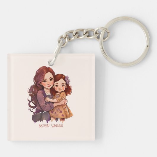 Personalisierte Funkelnd Mutter und Tochter Schlüsselanhänger (Rückseite)