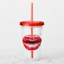 Personalisierte Funkelnd Rote Liebe Lippen Acrylic