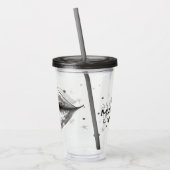 Personalisierte Funkelnd Silber-Liebe Lippen Akryl Acryltrinkbecher (Links)