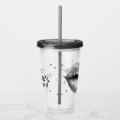 Personalisierte Funkelnd Silber-Liebe Lippen Akryl Acryltrinkbecher (Rechts)