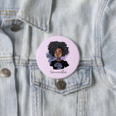 Personalisierte funkelnde afroamerikanische Frau Button (Beispiel)